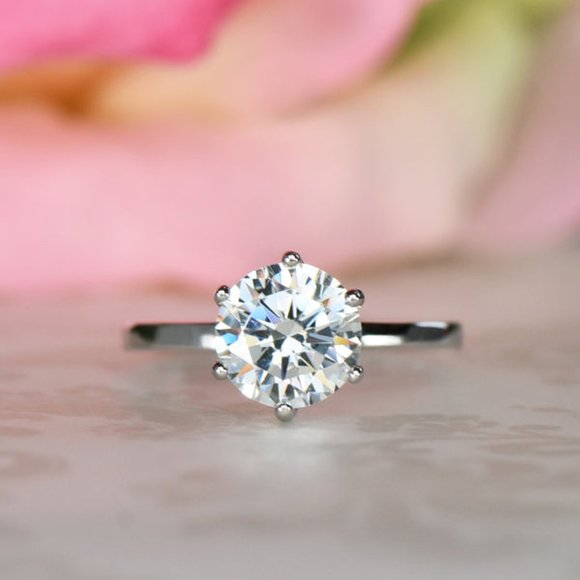 Certified 2ct. t.w. Diamond Solitaire Engagement Ring - Picture 1 of 16